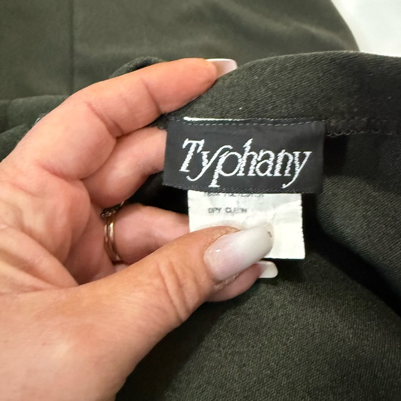 Typhany Vintage Elegant Dark Green Women's midi Skirt in size 14 - Picture 10 of 11